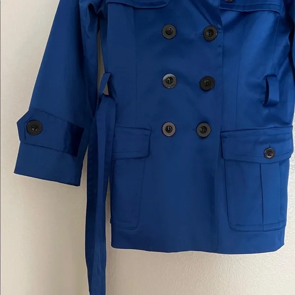 Lisa International Jacket Collared Double Breasted Pockets Belt Lined Size M - Picture 3 of 13